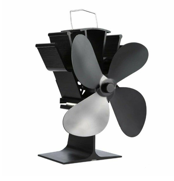 Four leaf fan heater tool for wood fireplace fan heat..